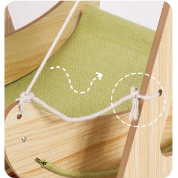 Pet Hammock Wood Cat Swing Hammock Bed Shaker Hanging Cat Swing Bed for Cat