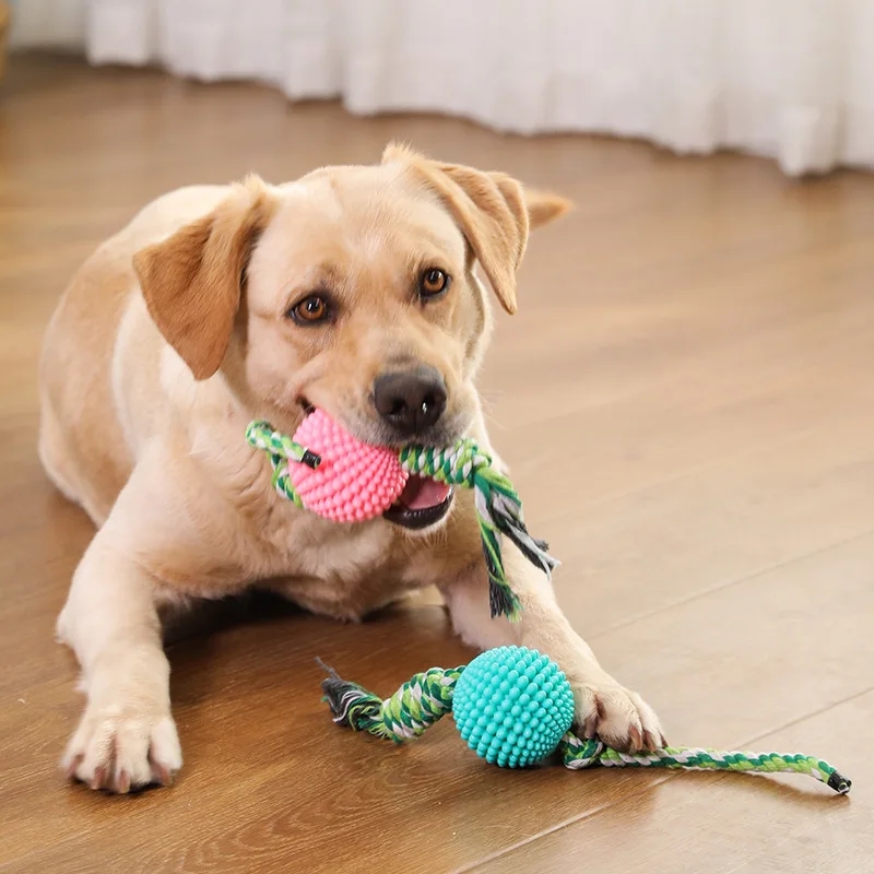 Pet Toys TPR Sound Corn Ball Knot Dog Molar Teeth Cleaning Puppy Toy Ball 90g Small Dog