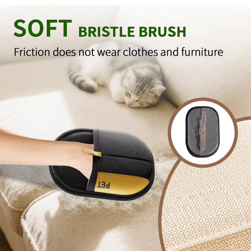 Custom Super Thick Pet Dog Hair Remover Foam Electrostatic Glove Brush Easy Cleaning Portable Long Plush Animal Cat Hair Brush