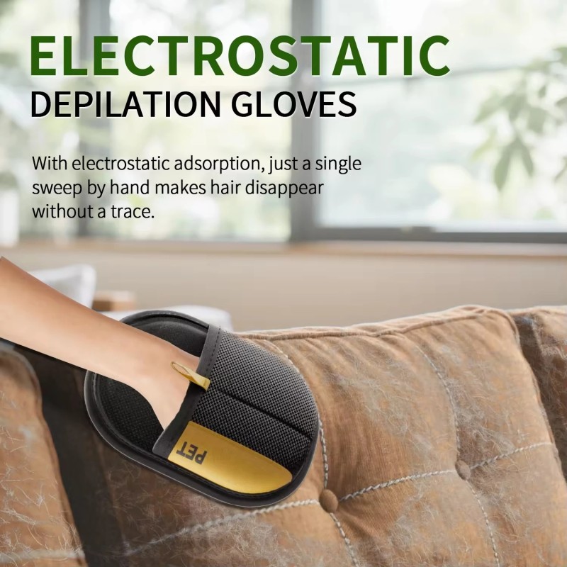 Custom Super Thick Pet Dog Hair Remover Foam Electrostatic Glove Brush Easy Cleaning Portable Long Plush Animal Cat Hair Brush