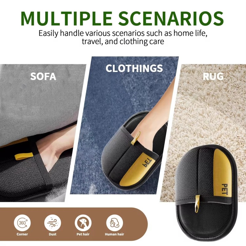 Custom Super Thick Pet Dog Hair Remover Foam Electrostatic Glove Brush Easy Cleaning Portable Long Plush Animal Cat Hair Brush