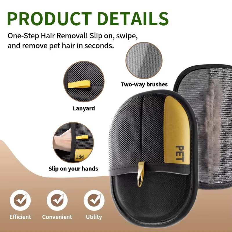 Custom Super Thick Pet Dog Hair Remover Foam Electrostatic Glove Brush Easy Cleaning Portable Long Plush Animal Cat Hair Brush