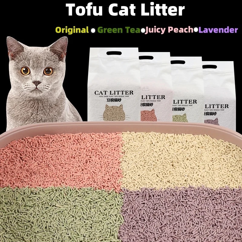 Juicepet 6L Stock Cat Litter Easy Clean 5 Flavors Dust-Free Scented Flushable Clumping Broken Biodegradable Tofu Cat Litter